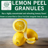 SPICES VILLAGE Lemon Peel Zest, Dried Lemon Peel Granules, Lemon Zest Seasoning for Baking, (4 Oz), Citrus Fruit Seasoning for Cooking & Herb Tea