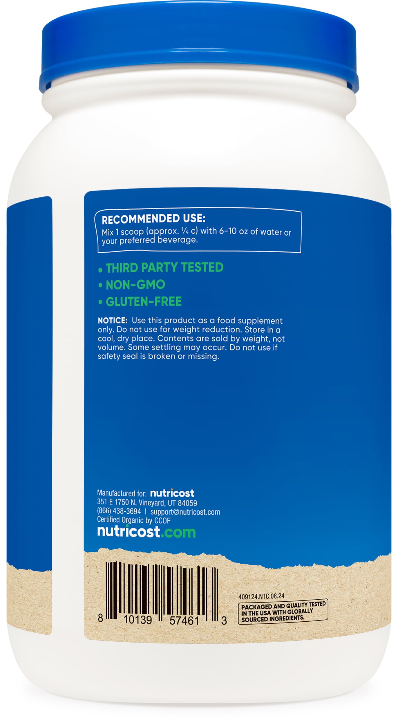 Nutricost Organic Vegan MRP (Chocolate Flavored) (30 Servings) - GMO Free, Gluten-Free Meal Replacement Drink