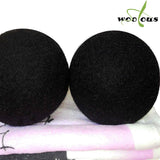 Woolous Black Dryer Balls, Natural Reusable New Zealand Eco Sheep Handmade XL Organic Wool Laundry Dryer Balls(XL,6pack)