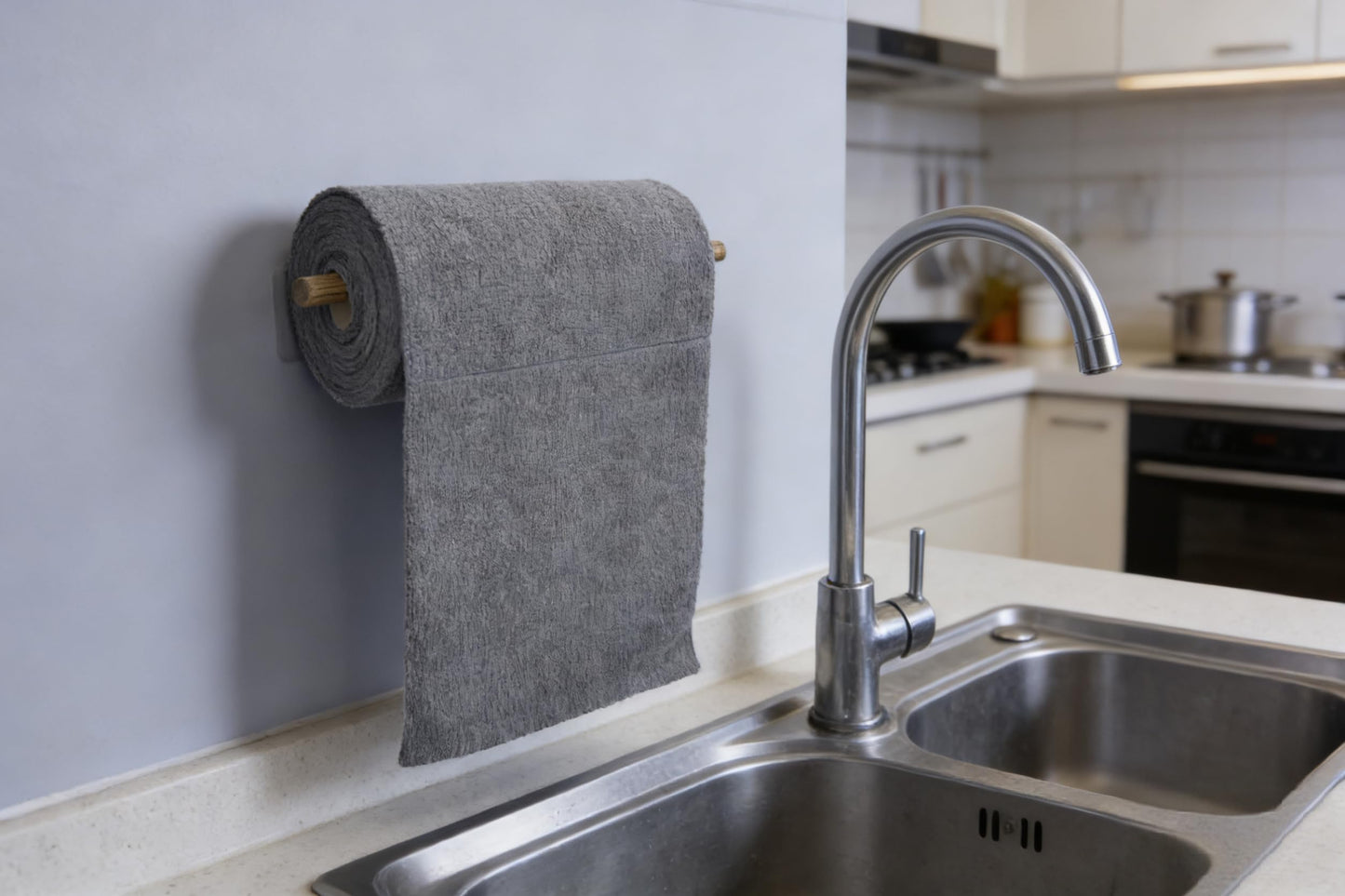 MAYOUTH Microfiber Cleaning Cloths Roll 50-Pack Reusable Paper Towels for Car Wash Supplies Ultra Absorbent Kitchen Dish Rags House Window Cleaning