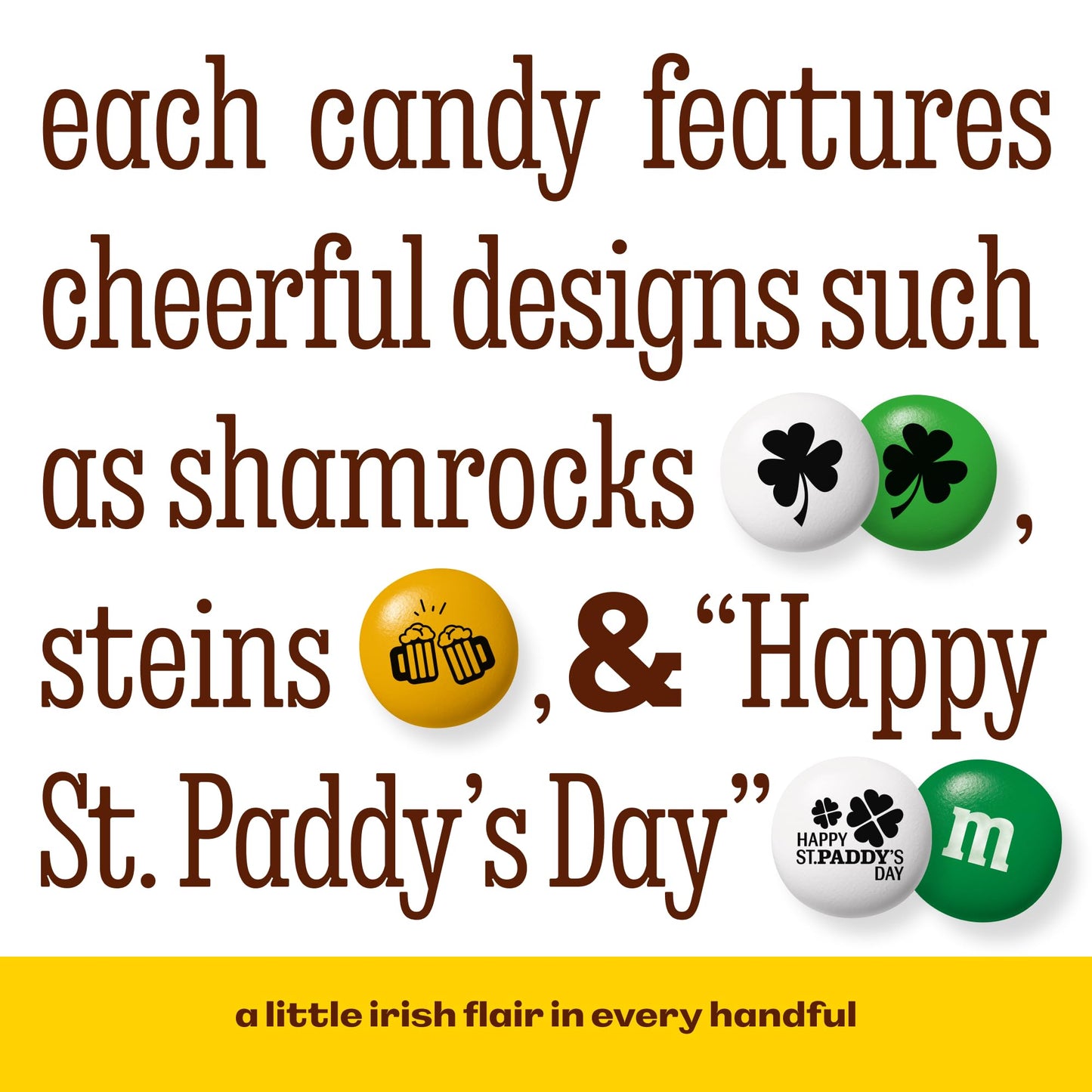 M&M’S WORLD Milk Chocolate St. Patrick's Day Party Favors (30 Pack), Printed M&M'S With St. Patrick's Day Themed Icons, Perfect For St. Patrick's Day