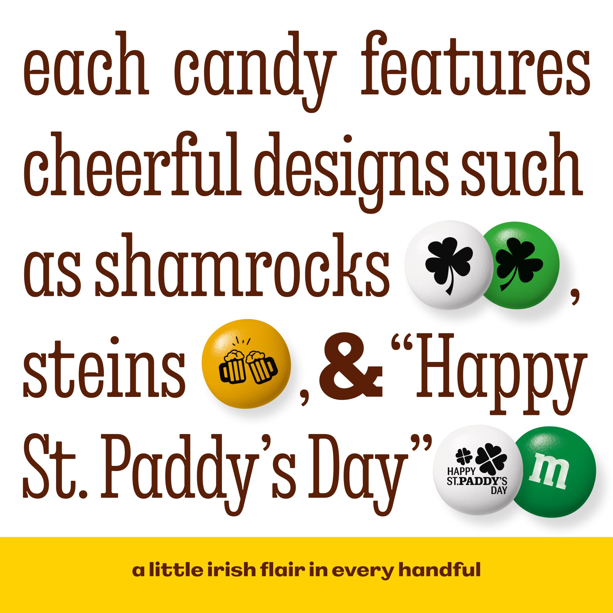 M&M’S WORLD Milk Chocolate St. Patrick's Day Party Favors (30 Pack), Printed M&M'S With St. Patrick's Day Themed Icons, Perfect For St. Patrick's Day
