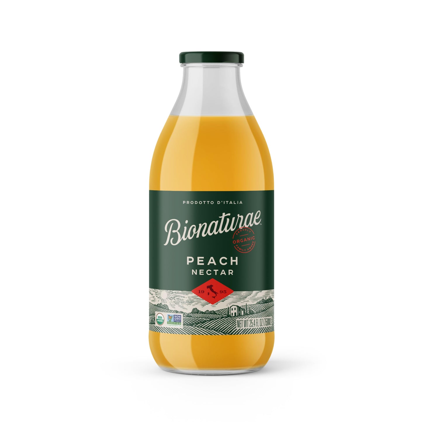 Bionaturae Organic Peach Nectar - Juice, Juice, Non-GMO, USDA Certified, No Sugar Added, No Preservatives, Organic , Made In Italy - 25.4 Oz