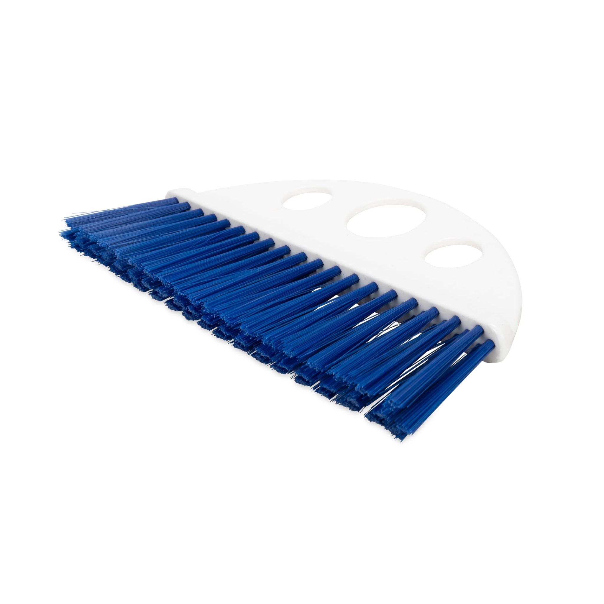 Camco Lightweight Portable Travel Dust Pan and Whisk Broom with Hanger Hole, for RVs, Campers, Campsites, and Dorm Rooms, Blue
