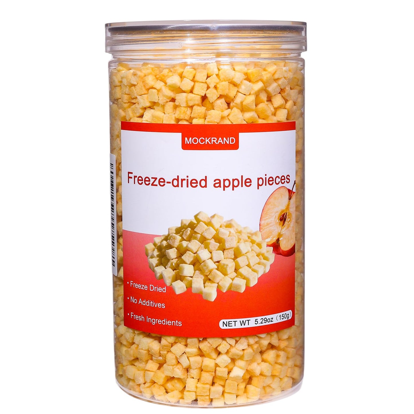 MOCKRAND Freeze Dried Apple Diced,5.29oz/150g,No Sugar Added,Apple Crisps, Freeze Dried Fruit, Fruit Snacks,for Cereal, Yogurt,Cake, Baked