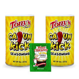 Tony's Cajun Kick Seasoning Creole and Cajun Seasoning Canisters (2 Pack, Cajun Kick)