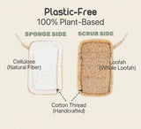 Purle Natural Kitchen Sponges, Eco-Friendly, Compostable Dish Sponges, Loofah & Cellulose Scrubbers, Plastic-Free, Zero-Waste, Biodegradable, Durable