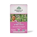Organic India Tulsi Sweet Rose Herbal Tea - Holy Basil, Stress Relieving & Magical, Immune Support, Adaptogen, Vegan, USDA Certified Organic, Non-GMO