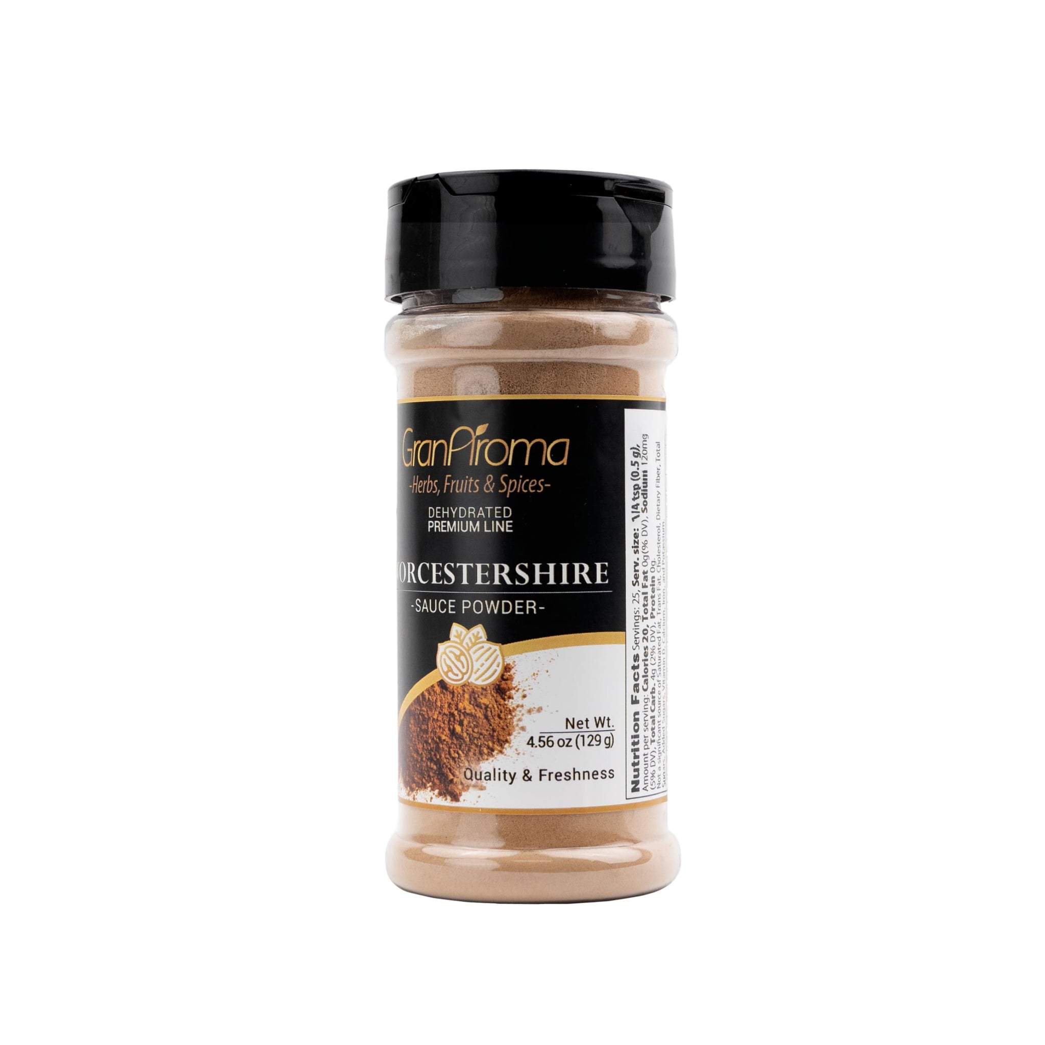GranAroma Worcestershire Sauce Powder, Tangy, Savory Seasoning for Cooking, Marinades, & Snacks (4.56 Ounce)