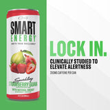 C4 Smart Energy Drink - Sugar Free Performance Fuel & Nootropic Brain Booster, Coffee Substitute or Alternative | Strawberry Guava 12 Oz - 12 Pack