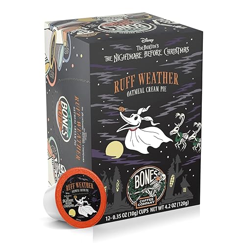 Bones Coffee Company Ruff Weather, Oatmeal Creampie Flavored Coffee Pods, Low Acid Medium Roast Single-Serve Bones Cups for K-Cups Brewers Coffee
