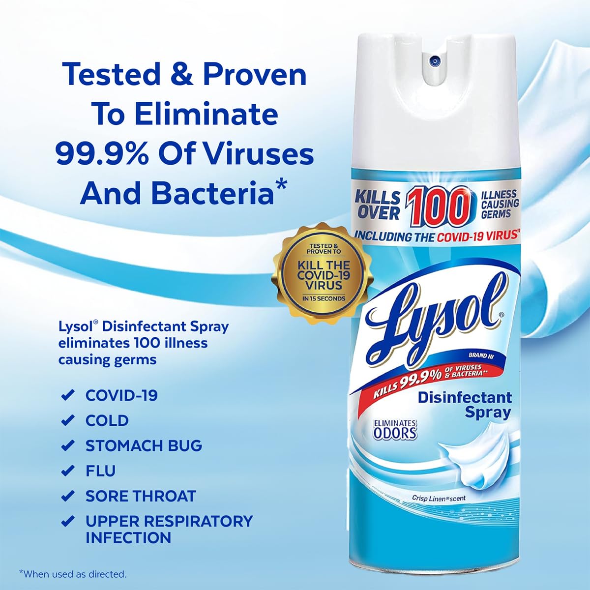 Lysol Disinfectant Spray, Household Cleaning Supplies, Disinfecting Multi-Purpose Room Spray, Antibacterial Sanitizer, Deodorizer, Kills Hantavirus