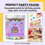 7.05 Oz Fruity Wax Candy, Chewable Fruit Flavor Liquid Burst Filling Wax Bottle Candies, Ideal for ASMR Snacks Viral TikTok Treats, Parties & Gifts