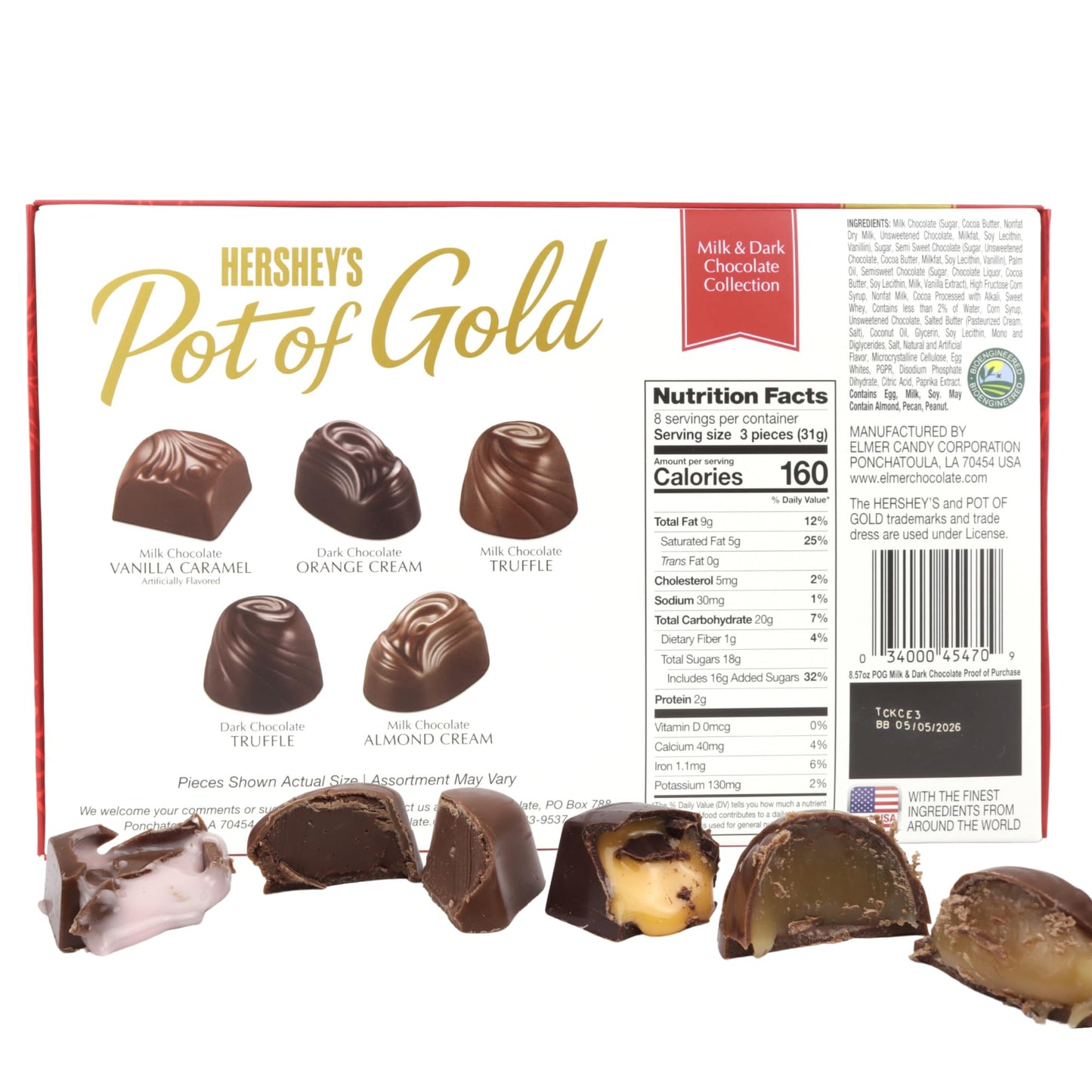 HERSHEY'S Christmas Pot of Gold Assorted Milk and Dark Chocolate Truffles Box, Candy Gift Set, 24 Total Pieces, 8.57 Ounces