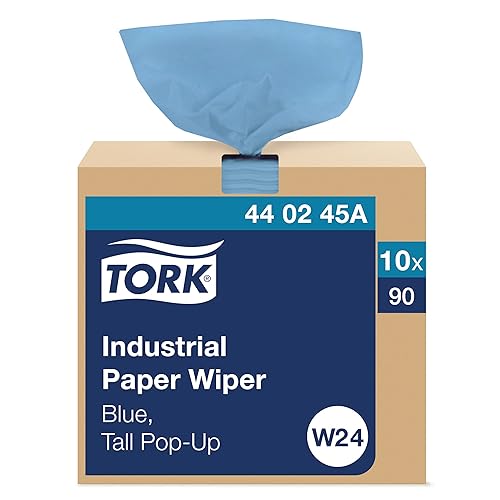 Tork Industrial Paper Wiper Blue W24, Pop-up Box, 10 x 90 Sheets, 440245A