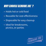 Genuine Joe Round Plastic Black Plates, 9" (Pack of 125)