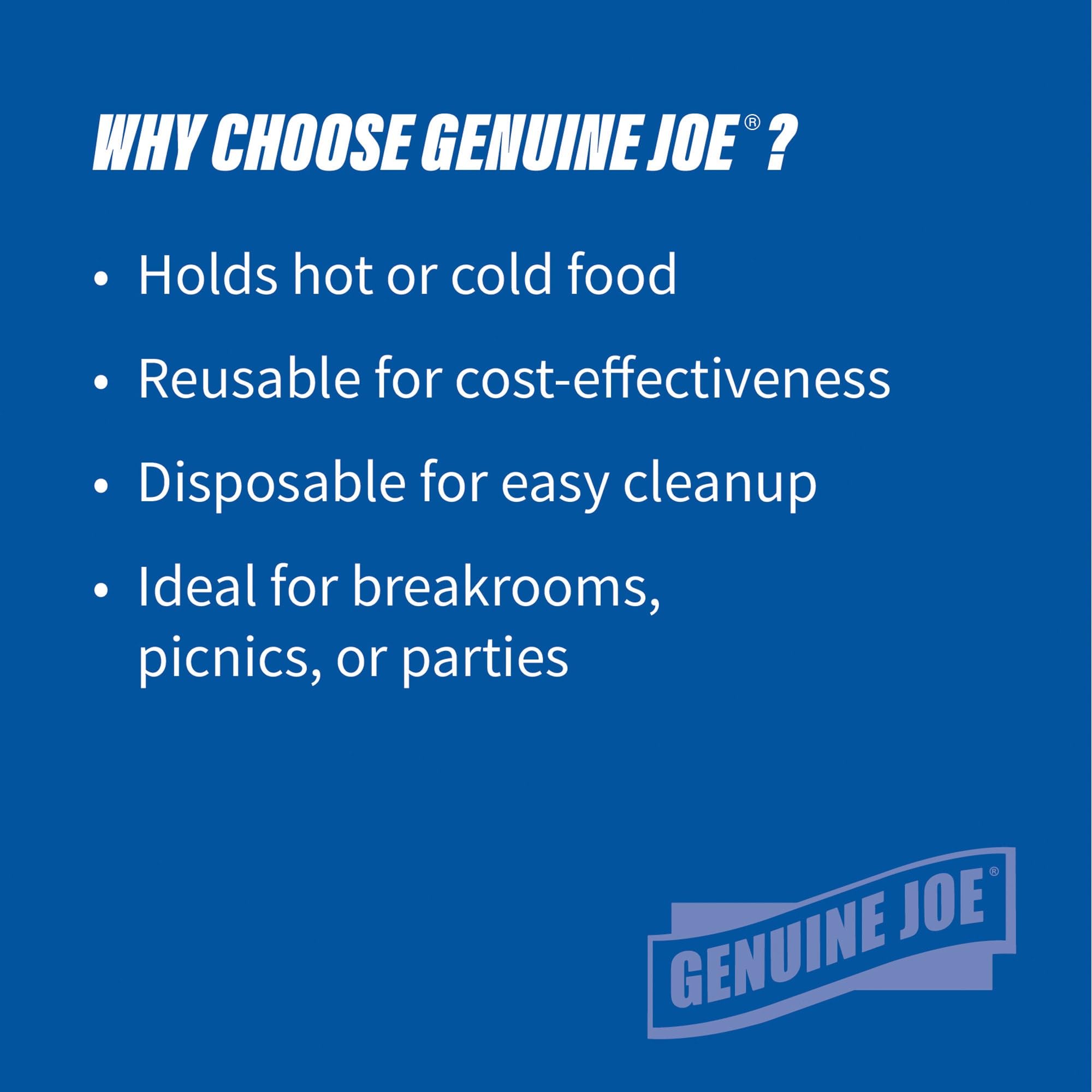 Genuine Joe Round Plastic Black Plates, 9" (Pack of 125)