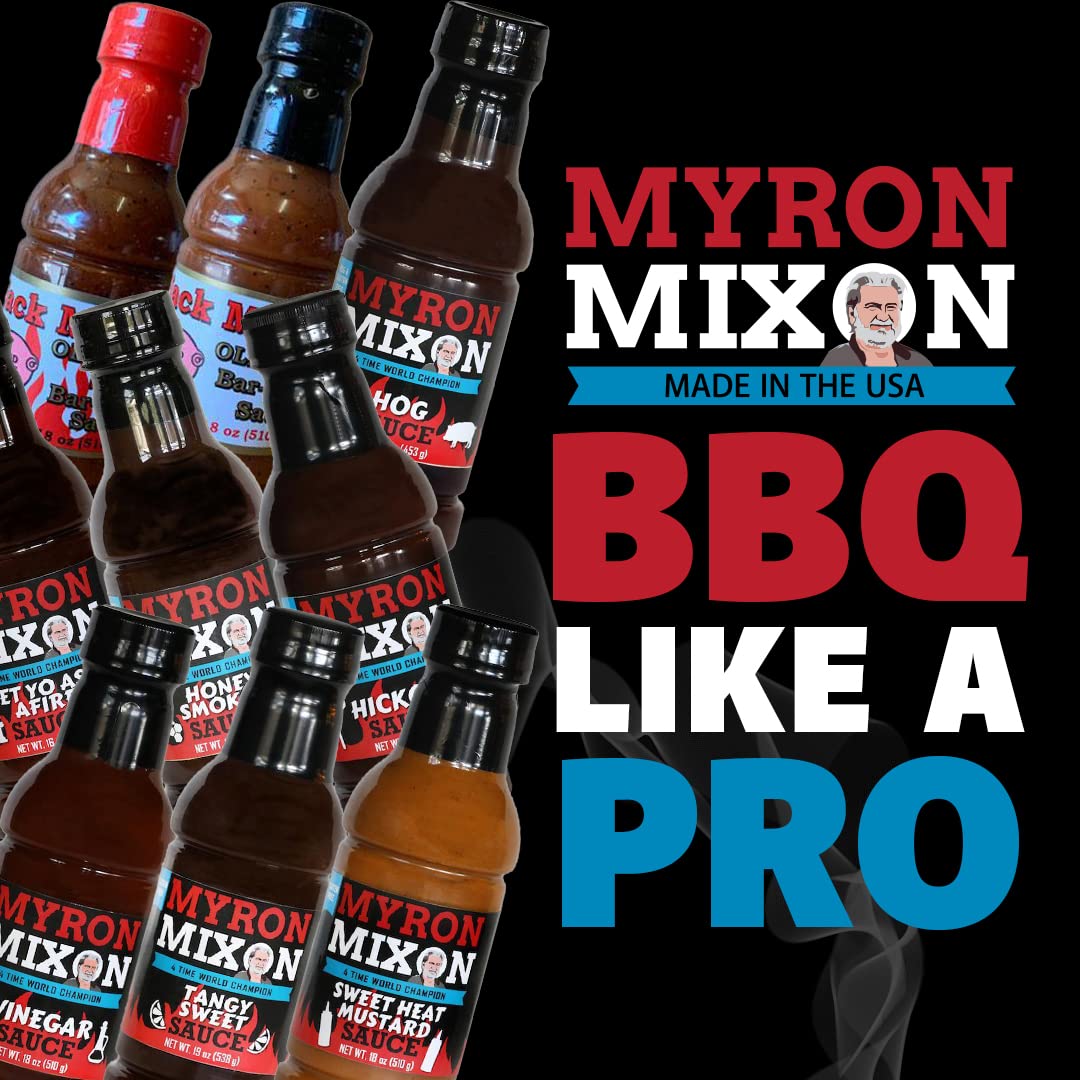 Myron Mixon BBQ Sauce | Honey Smoked BBQ | Champion Pitmaster Recipe | Gluten-Free BBQ Sauces, MSG-Free, USA Made | 16 Oz Bottle