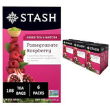 Stash Tea Pomegranate Raspberry & Matcha Green Tea - Caffeinated, Non-GMO Project Verified Premium Tea with No Artificial Ingredients, 18 Count (Pack