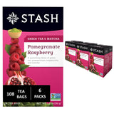 Stash Tea Pomegranate Raspberry & Matcha Green Tea - Caffeinated, Non-GMO Project Verified Premium Tea with No Artificial Ingredients, 18 Count (Pack
