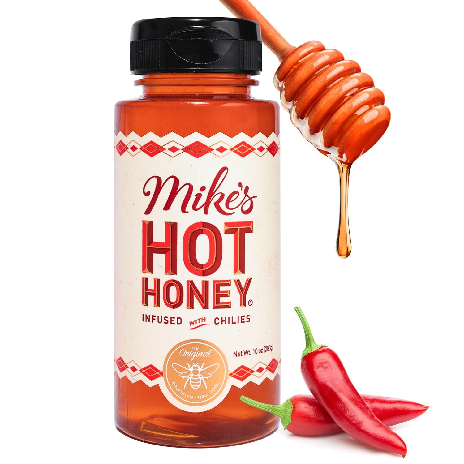 Mike's Hot Honey, America's #1 Brand of Hot Honey, Spicy Honey Infused with Chili Peppers, Certified Kosher, Gluten-Free, Paleo-Friendly, Sweet Heat