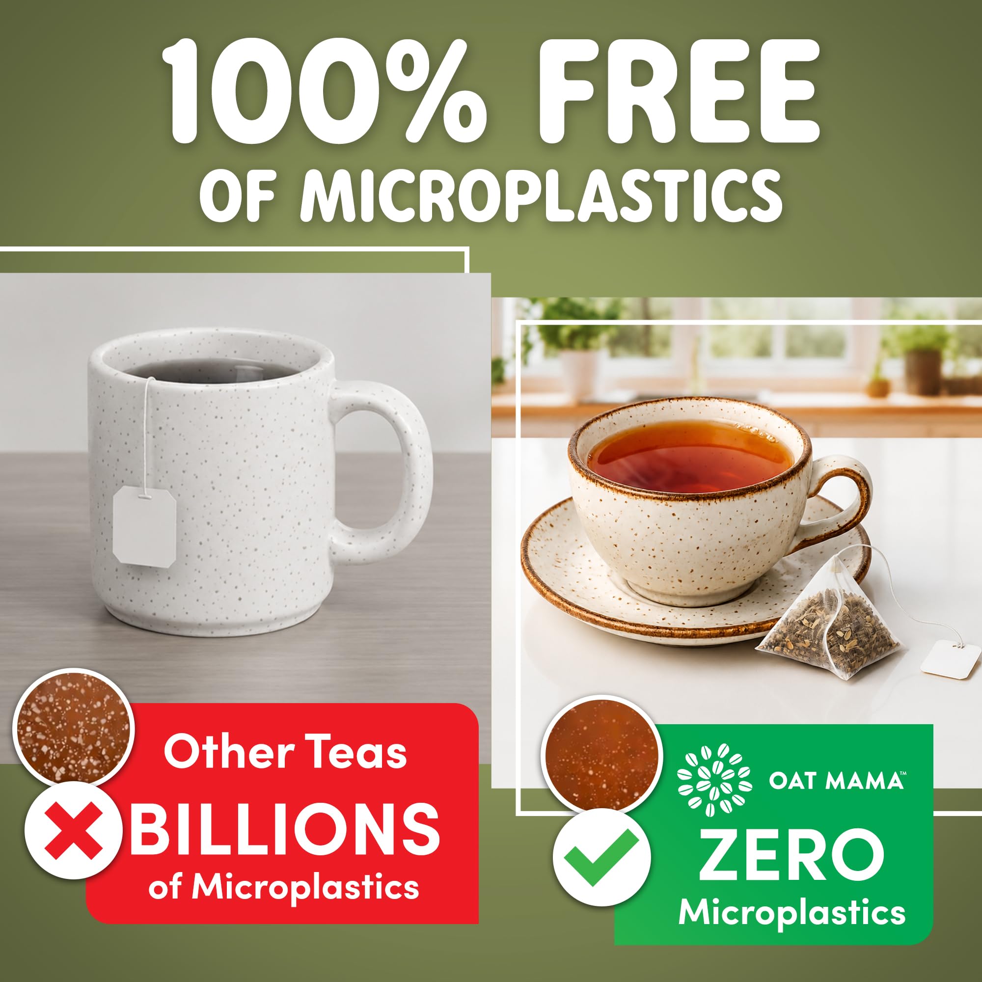 OAT MAMA Flavored Microplastics-Free Postpartum Recovery Tea - Spiced Pear Flavor - Calming & Healing Tea for Hormone Balance - Nourishing Organic