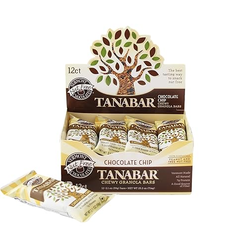 Vermont Nut Free Chocolates Chewy Granola TANABAR (Chocolate Chip) 2.1 Ounce Bars, 12 Count, Nut-free, Egg-free, Kosher