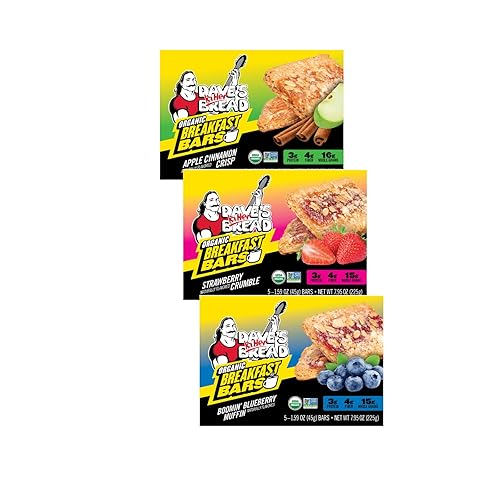 Dave's Killer Bread Blueberry, Apple & Strawberry BREAKFAST BARS, 5 CT (Variety Pack)