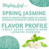 Mighty Leaf Organic Spring Jasmine Green Tea - 1 lb Bulk Loose Leaf Bag - Lightly Caffeinated Premium Whole Leaf Green Tea Naturally Scented