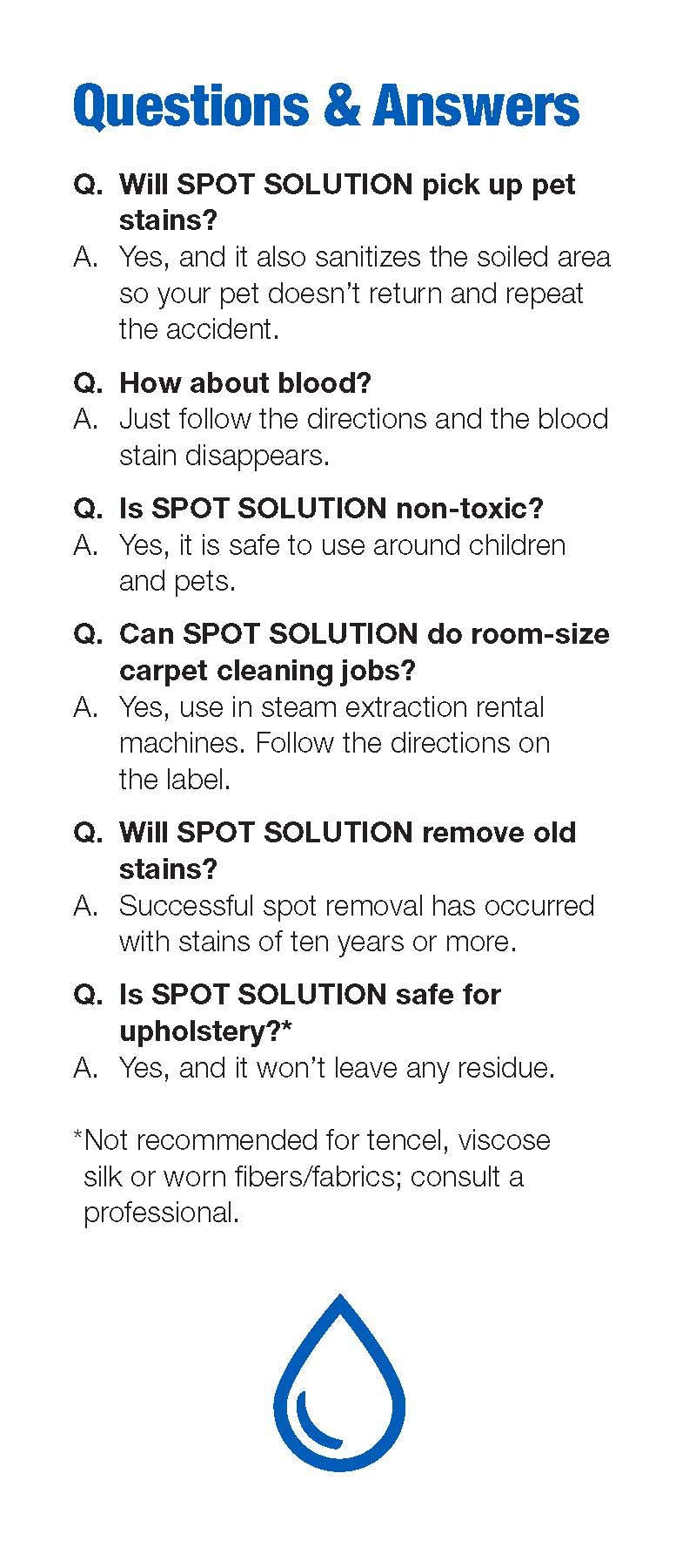 Spot Solution - 1 Gallon Carpet & Upholstery Spot Cleaner for Stains - Odor Free - Removes Pet Stain and People Stains - No Soap, No Residue - 128 oz