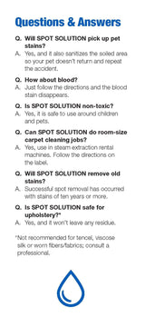 Spot Solution - 1 Gallon Carpet & Upholstery Spot Cleaner for Stains - Odor Free - Removes Pet Stain and People Stains - No Soap, No Residue - 128 oz