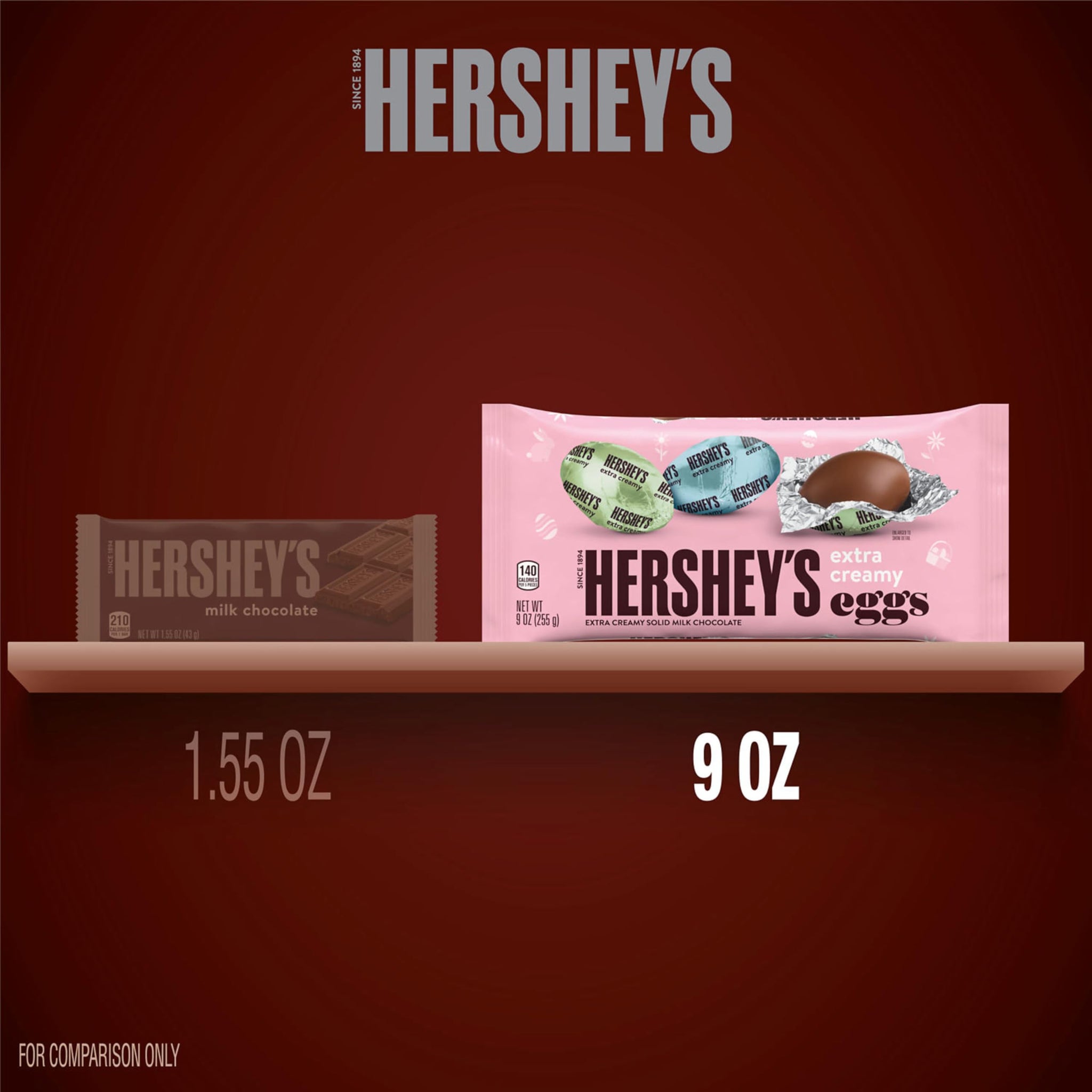 HERSHEY'S Extra Creamy Milk Chocolate Eggs, Easter Candy Bag, 9 oz