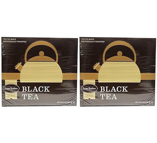 Farmer Brothers Tea Bags, Tea - Black Tea, 2 box 100 count ea box 200 ct total Hot Brew individually wraped