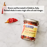 DeLallo Whole Calabrian Chili Peppers, 6.7 oz Jar, (3 Pack), Grown in Italy