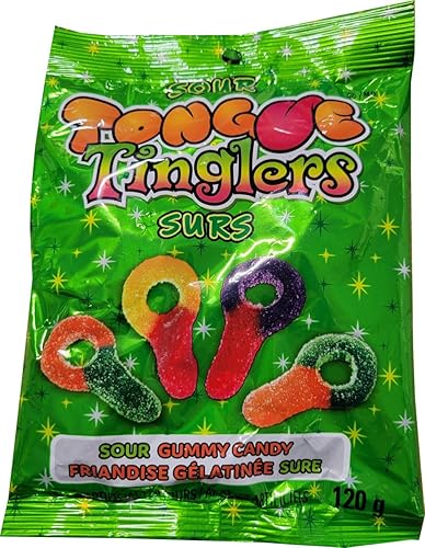 Gummy Zone Sour Tongue TINGLERS, (120g/4.2 oz. Bag) Sour Keys Gummy Candies