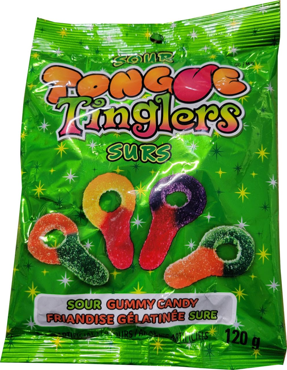 Gummy Zone Sour Tongue TINGLERS, (120g/4.2 oz. Bag) Sour Keys Gummy Candies