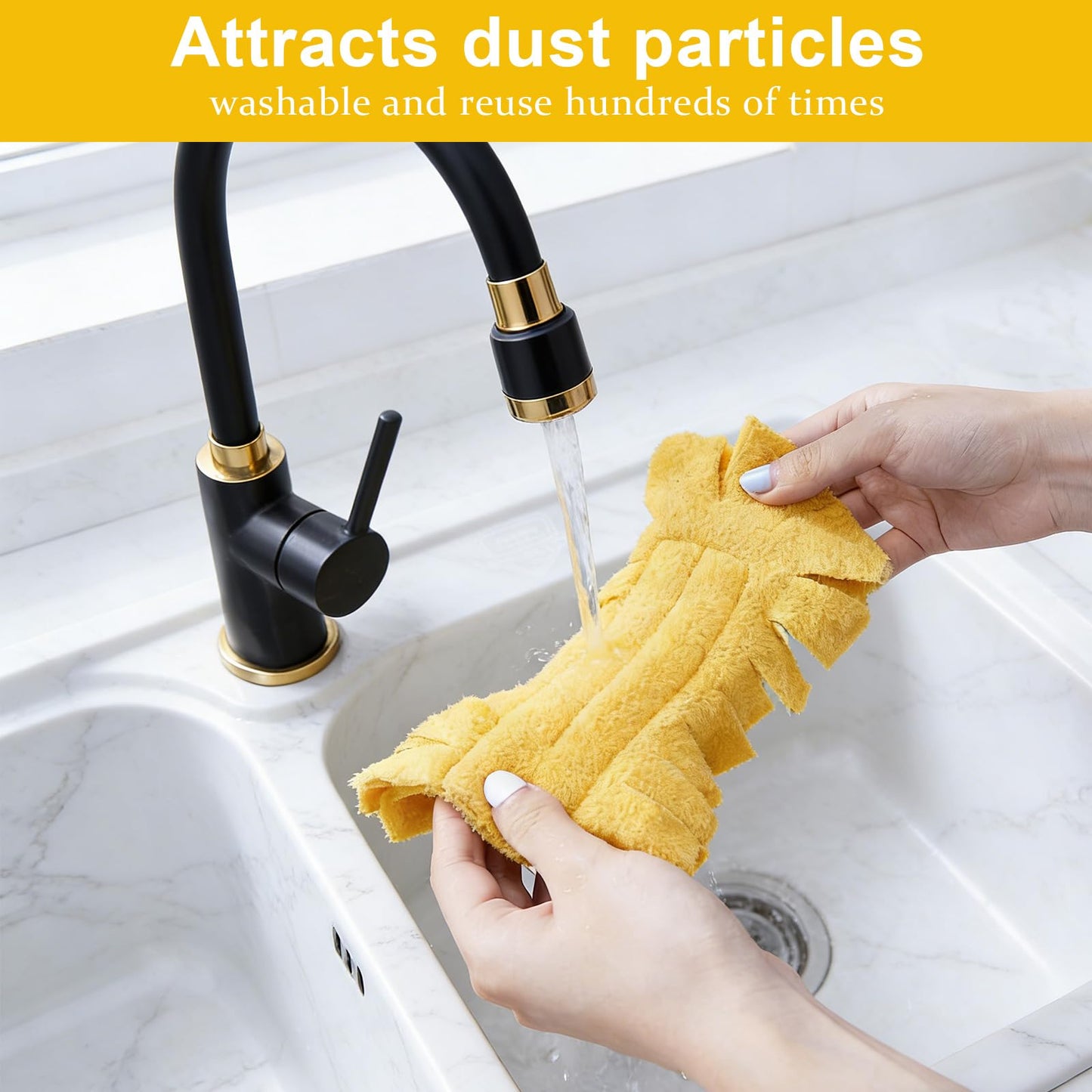 Pjsrsdaee 2026 New 360° Electrostatic Duster Refills, Washable Reusable Microfiber Fleece Pads for Home & Pet Hair Blinds, Car, Furniture, Fans