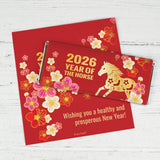 24ct Personalized Chinese New Year Candy Favors Chocolate Bars (24 Pack) 2026 Year of the Horse - Red & Gold