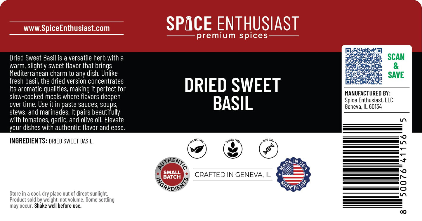 Spice Enthusiast Dried Sweet Basil - 1.5 oz