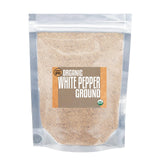 Essential Spice Organic Ground White Pepper - Smooth, Earthy & Mildly Pungent Flavor - Finely Ground White Pepper for Light Sauces, Soups, Marinades