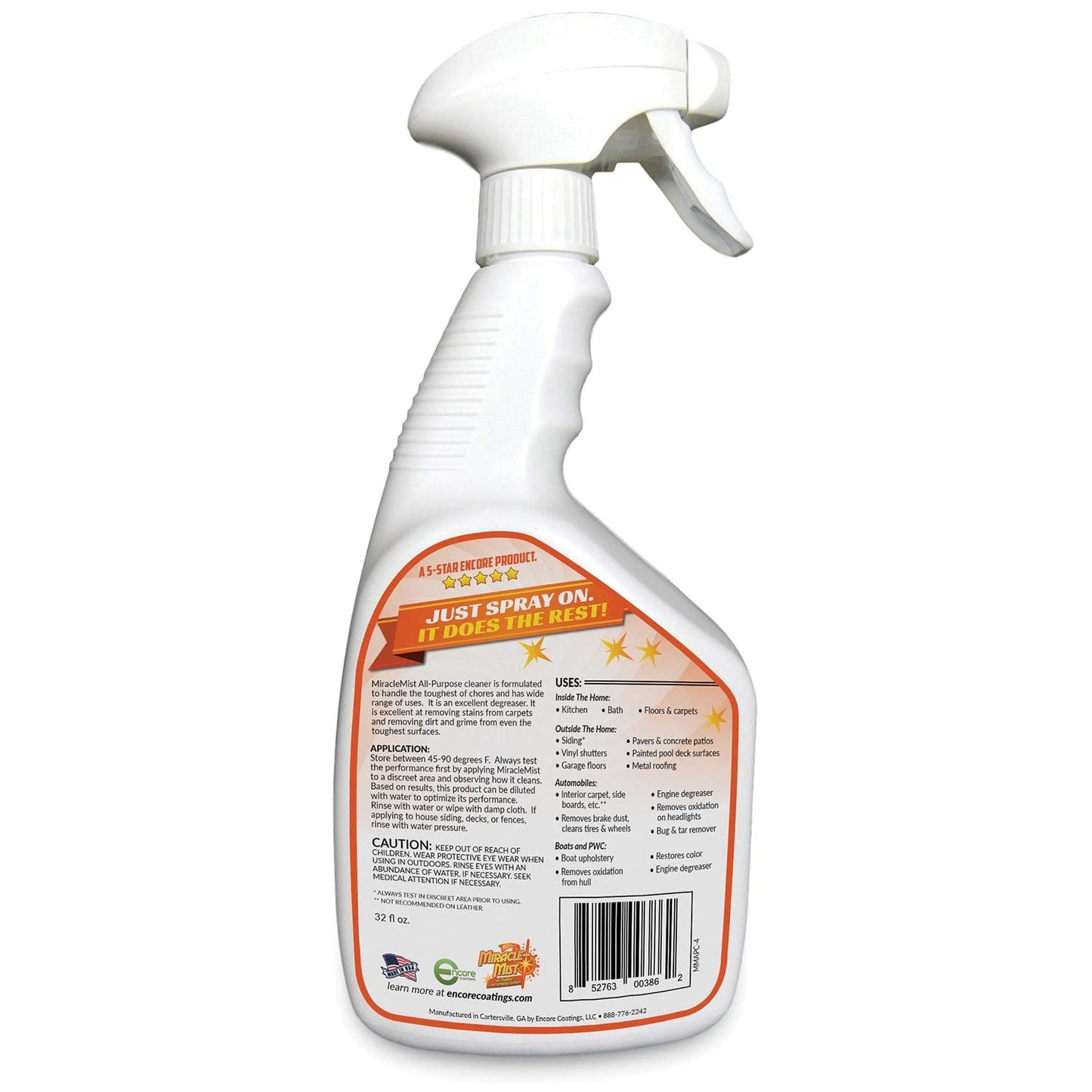MiracleMist ENCRMMAP4 All-Purpose Concentrated Cleaner (32-Ounce Spray Bottle), Orange