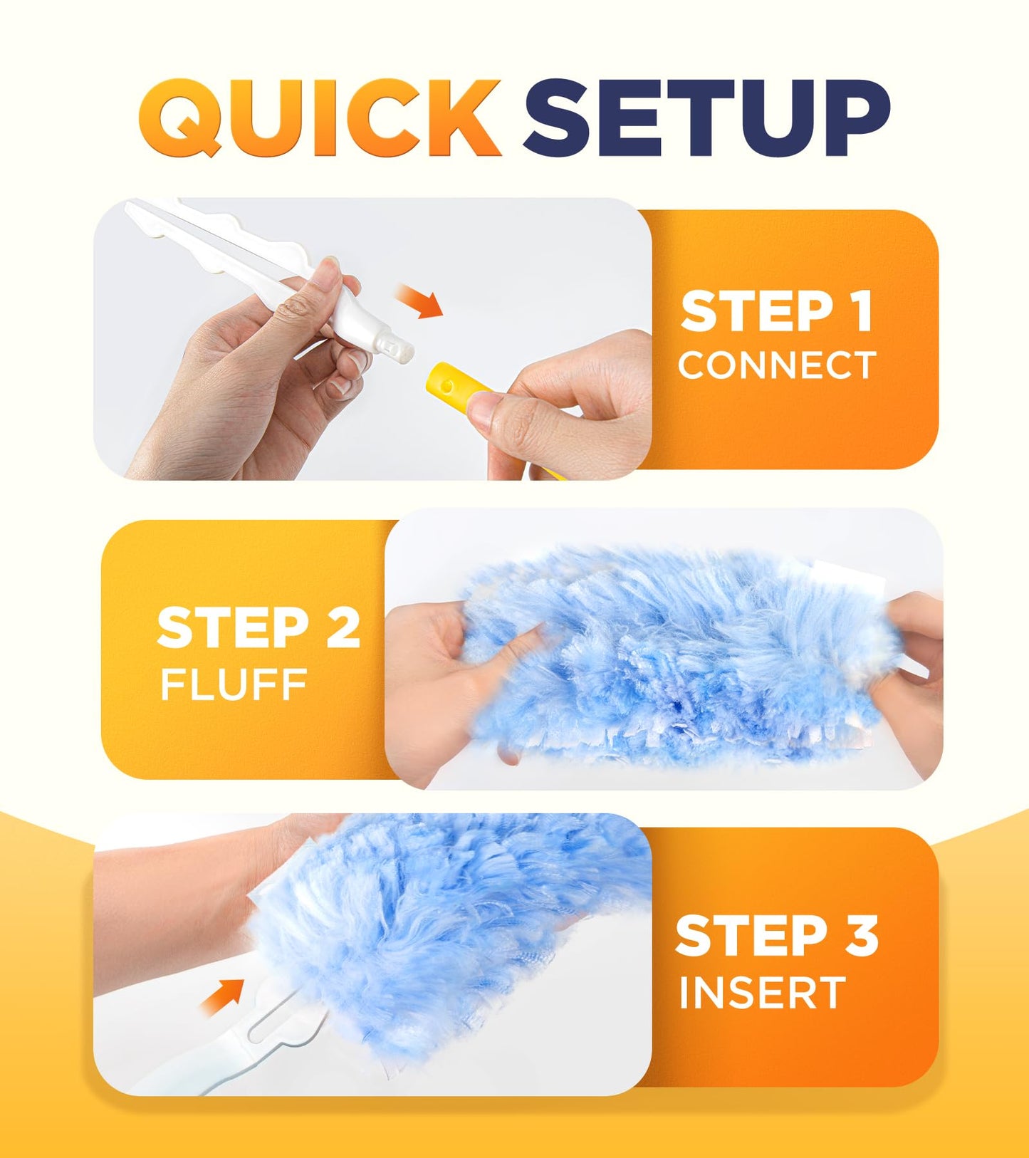 Heavy Duty Duster Refills for Swiffer Duster, 20 Count Duster Refills with 1 Handle, Multisurface 360° Dusters with 4X Microfibers, Unscented