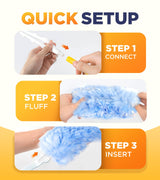 Heavy Duty Duster Refills for Swiffer Duster, 20 Count Duster Refills with 1 Handle, Multisurface 360° Dusters with 4X Microfibers, Unscented