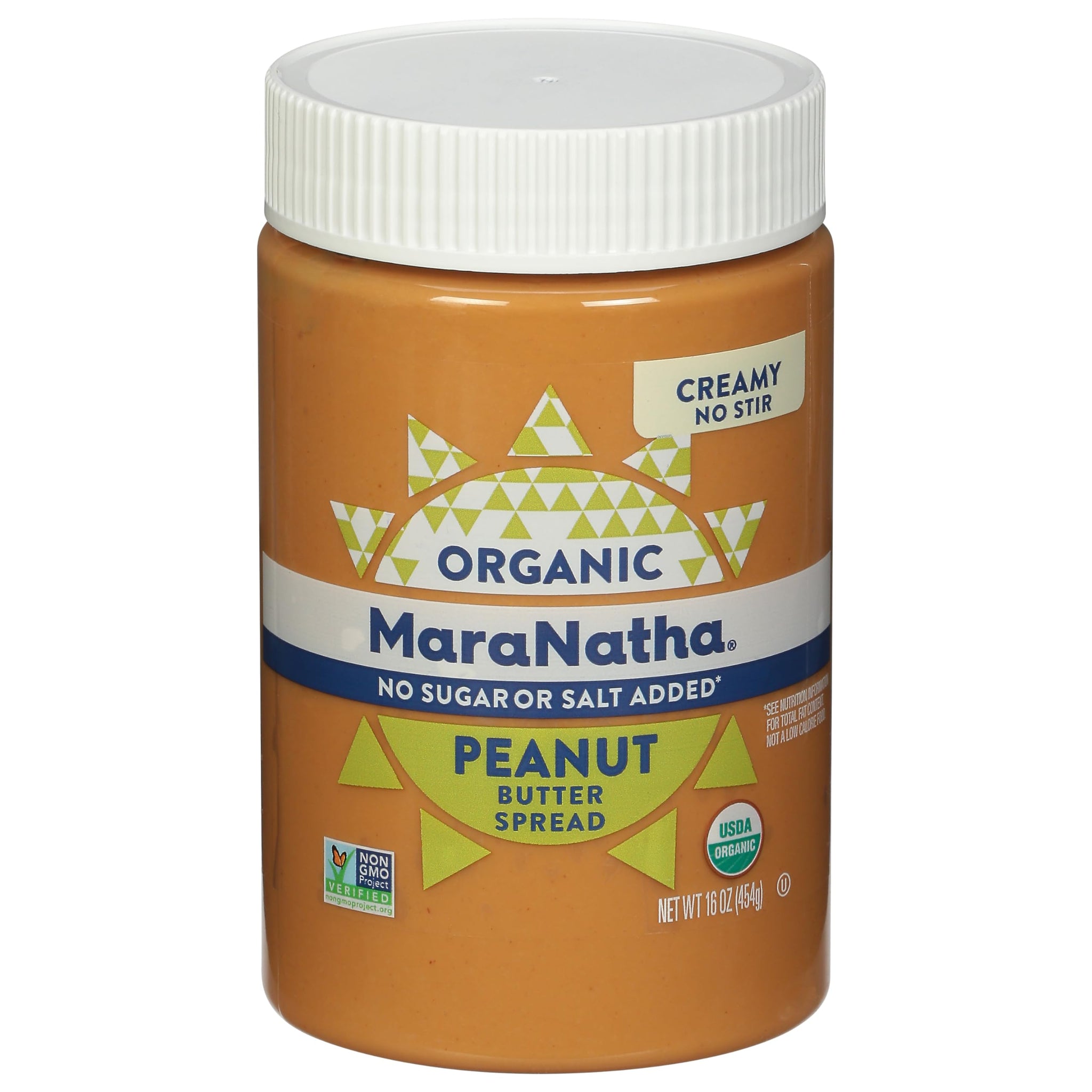 MaraNatha Organic Creamy Peanut Butter Spread, No Stir, Natural, No Sugar or Salt Added, Gluten Free, 16 Ounce Jar
