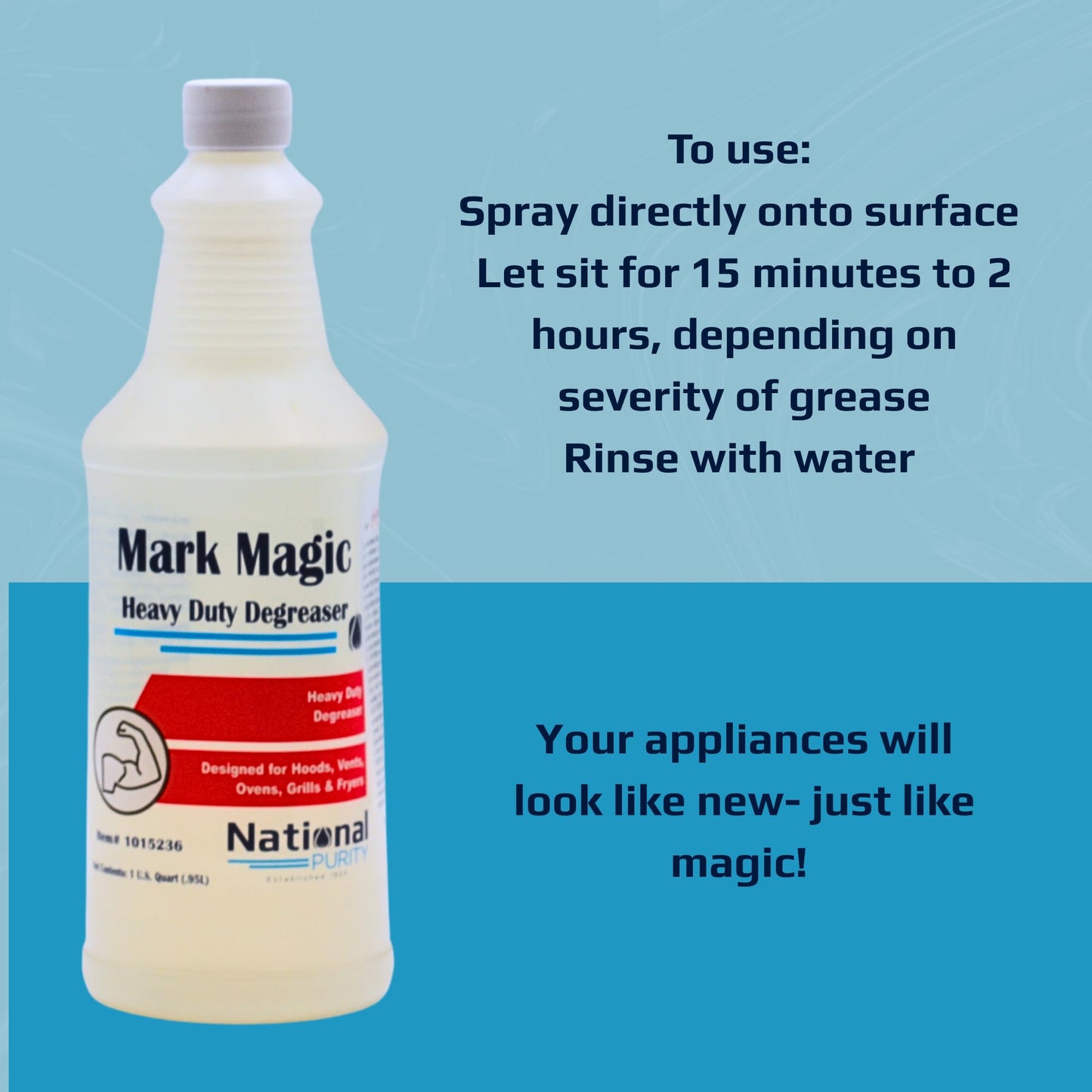 Mark Magic Heavy Duty Degreaser, Grease and Grime Fighter, Kitchen Oven Stove & Grill Cleaner, 32 oz