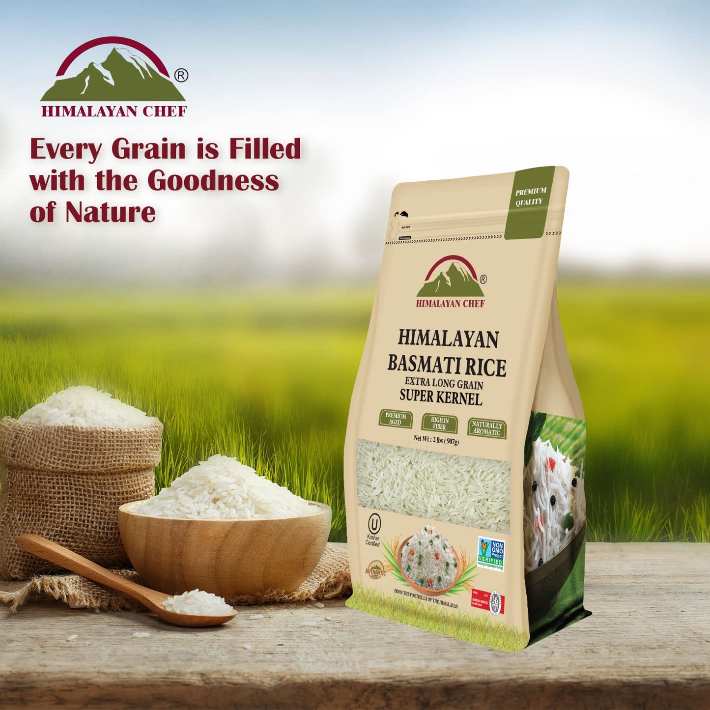 Himalayan Chef Premium White Basmati Rice - 2 Pound