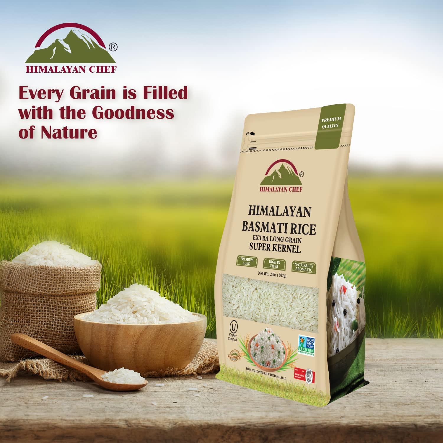 Himalayan Chef Premium White Basmati Rice - 2 Pound