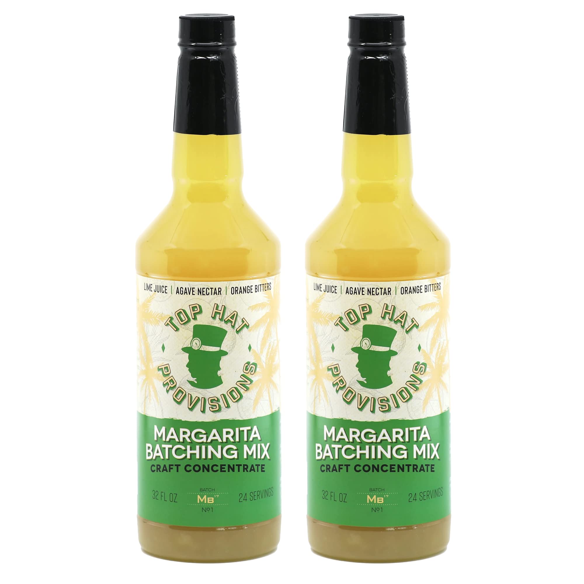Top Hat Agave Margarita Batching Mix & Frozen Margarita Concentrate - Handcrafted with Organic Agave Nectar & Lime Juice - Batch Margaritas on Draft