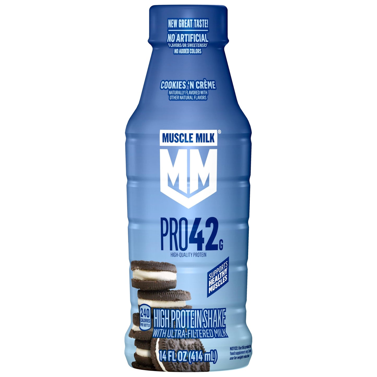 Muscle Milk Pro High Protein Shake with Ultra-Filtered Milk Cookies 'N Crème 14 Fl Oz