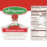 La San Marzano Marinara Sauce, 24 oz, Pasta Sauce Made in Italy, All Purpose Tomato Premium Quality, All Natural, Mediterranean Diet, Non GMO, Vegan